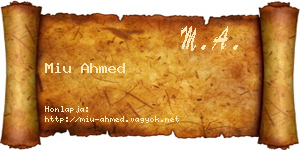 Miu Ahmed névjegykártya